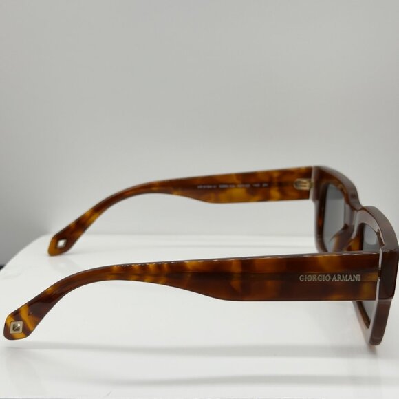 Georgio Armani Sunglasses AR8184-U 5988/02 Red Havanna Square Frames Blue Lenses - Picture 6 of 9